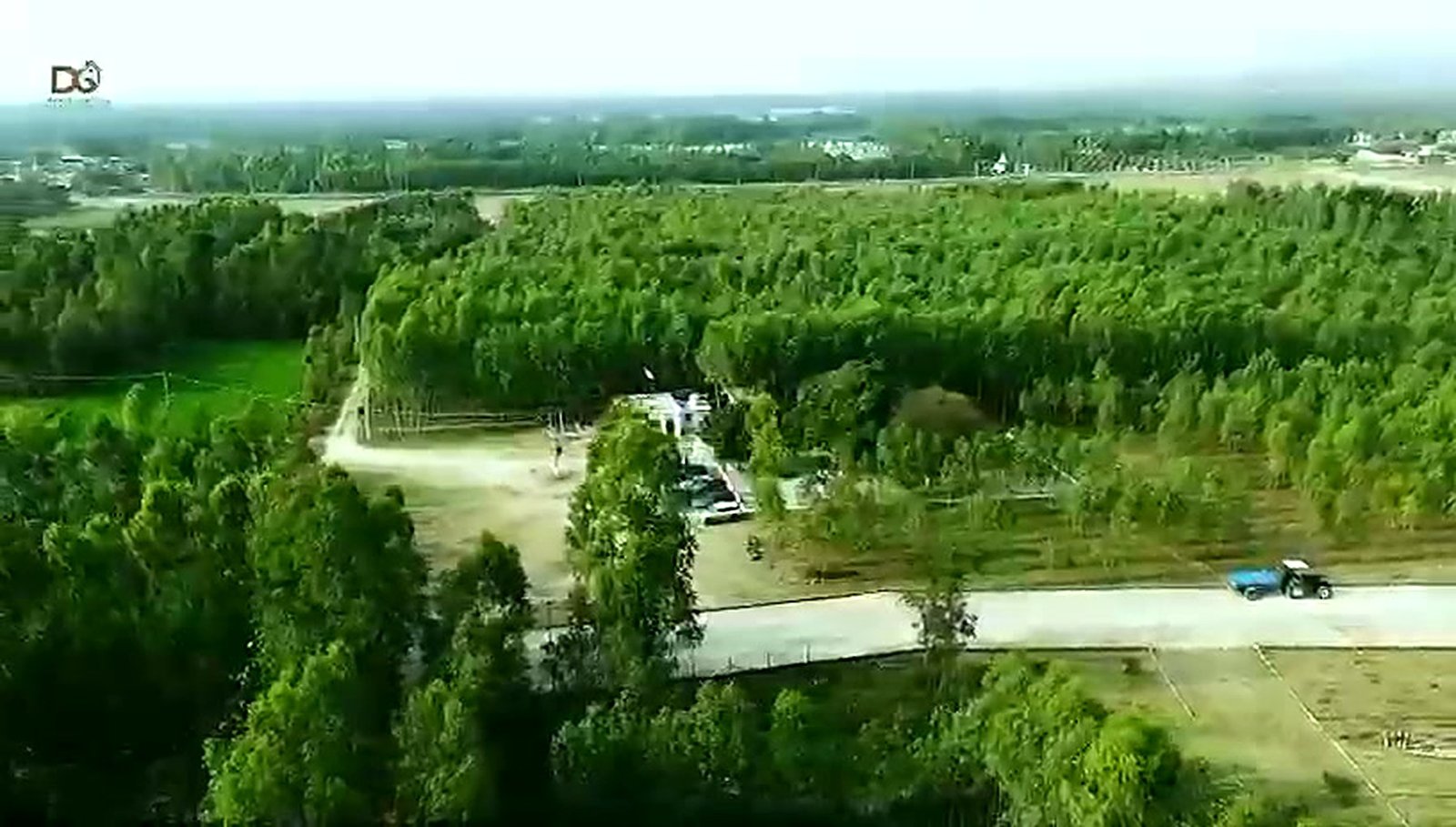 Aerial drone view of Shakumbhari Estate site with marked roads