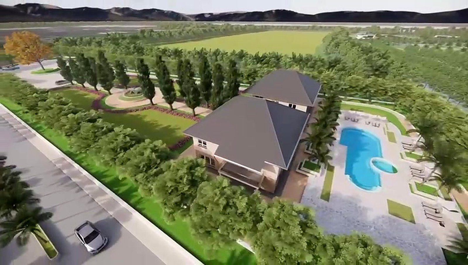 Concept render of a premium villa with private pool