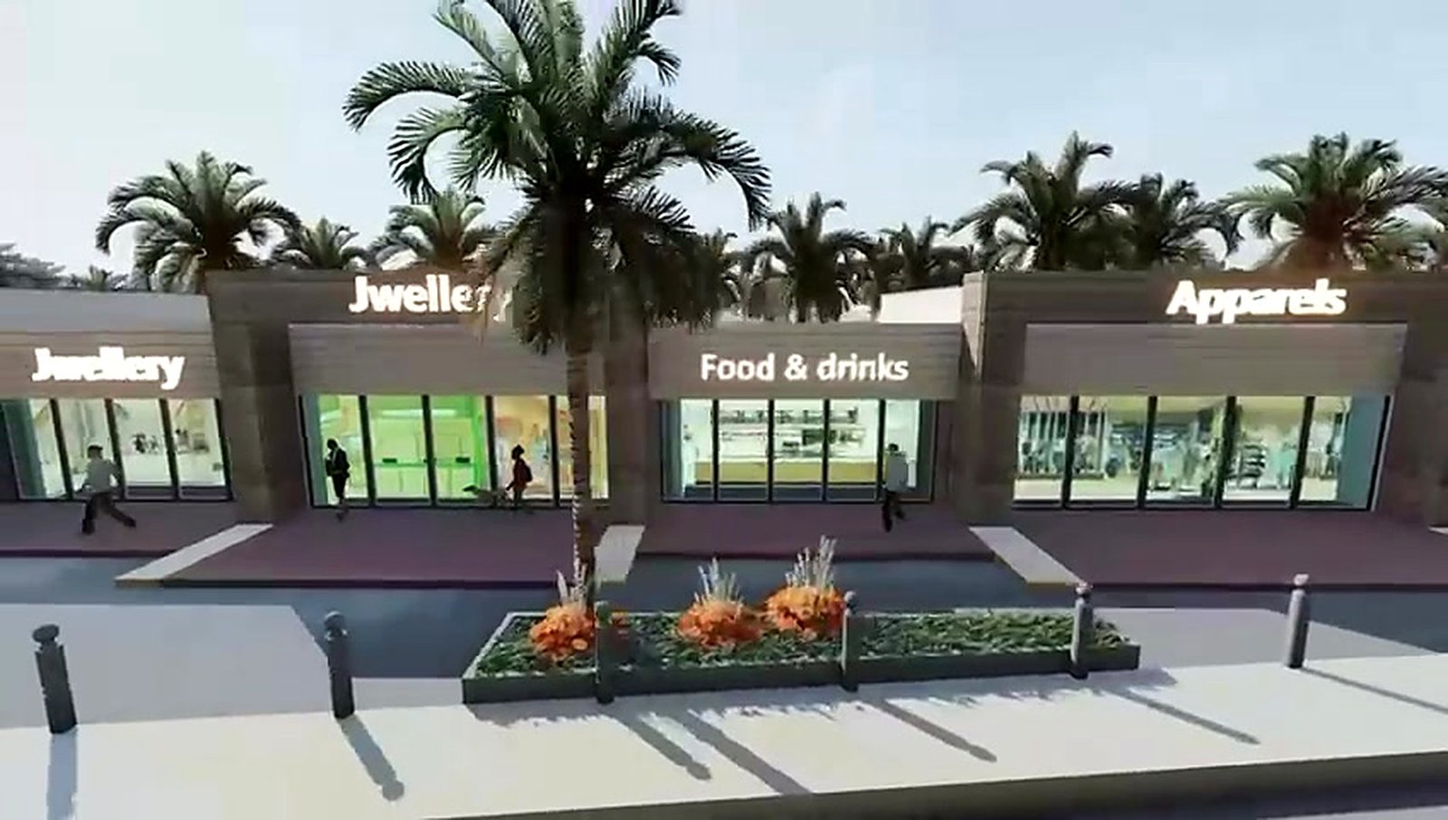 Concept render of the market street with The Shakumbhari Estate signage