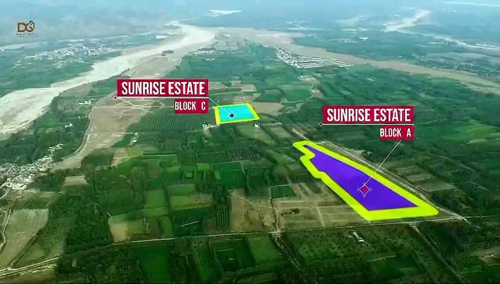 Indicative zone plan of Shakumbhari Estate overlaid on the actual site